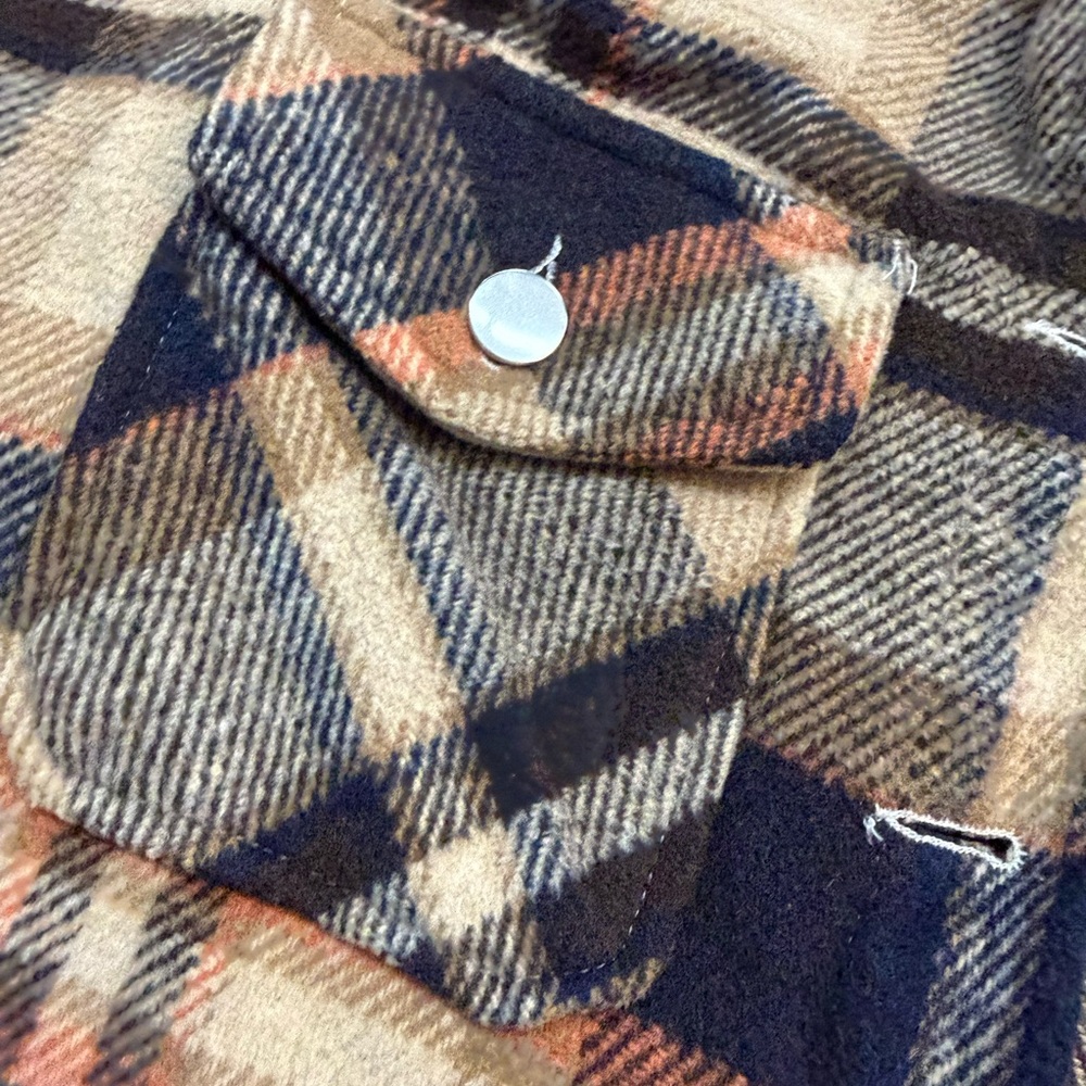 Plaid Button-Up Shacket - Picture 4 of 6